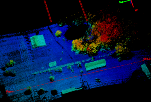 Image of Passes flown at 400 ft AGL, over 650 ft wide using UAV lidar